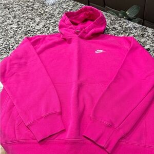 Nike Hot Pink Pullover Hoodie with Small White Swoosh Tag
